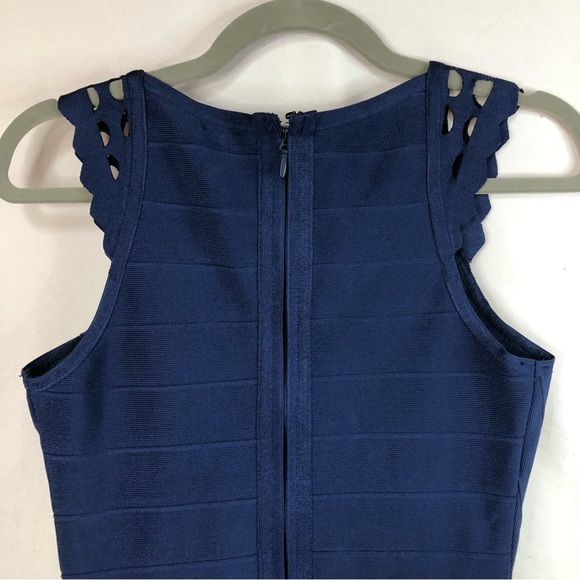 Alya Women’s Dress Bandage V Neck Sleeveless Cut Out Scalloped Hem - Picture 10 of 11